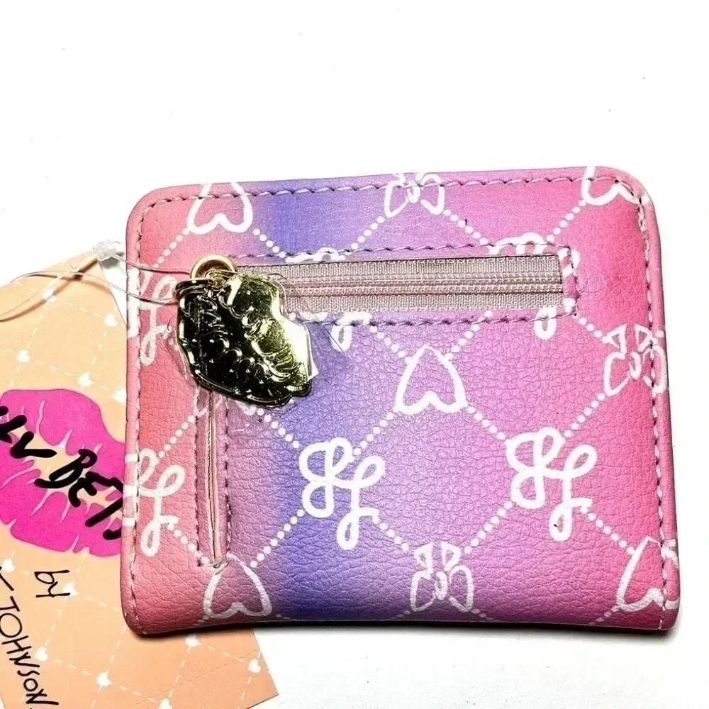 Luv Betsey Johnson Mini Purple Pink Ombre Bag Wallet NWT